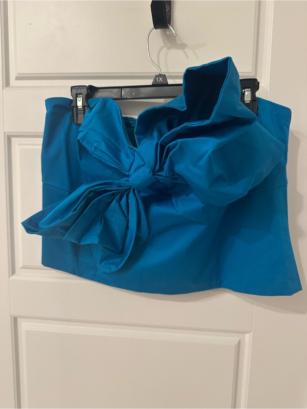 NWT Anthropologie Bow Tie Tube Top 2X $130 Blue HTF Hutch Strapless Tube Top
